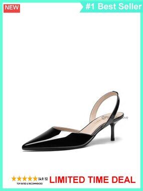 Women's Slingback Lace Up Low Kitten Heel Pointed Toe Pumps